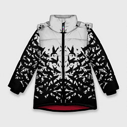 Куртка зимняя для девочки Птичий вихрь, цвет: 3D-красный