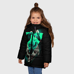Куртка зимняя для девочки Череп колдуна, цвет: 3D-светло-серый — фото 2