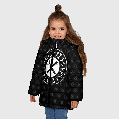 Зимняя куртка для девочки Защита Одина / 3D-Черный – фото 3