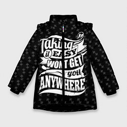 Куртка зимняя для девочки Taking It Easy, цвет: 3D-черный