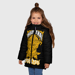 Куртка зимняя для девочки Muay Thai Fighter, цвет: 3D-светло-серый — фото 2