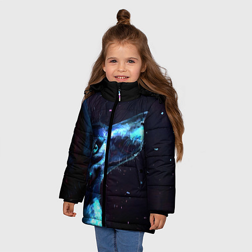 Зимняя куртка для девочки Лунный волк / 3D-Черный – фото 3