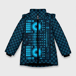 Куртка зимняя для девочки DJ Vinyl, цвет: 3D-черный