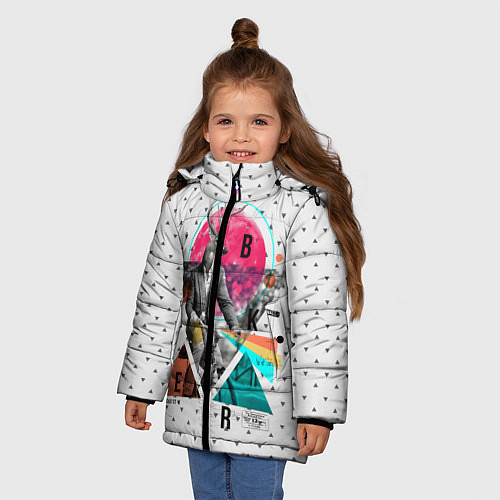Зимняя куртка для девочки Олень почтальон / 3D-Черный – фото 3