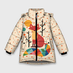 Куртка зимняя для девочки Осенняя лисичка, цвет: 3D-светло-серый