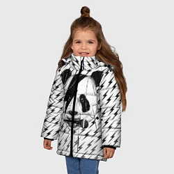 Куртка зимняя для девочки Панда вокалист, цвет: 3D-светло-серый — фото 2