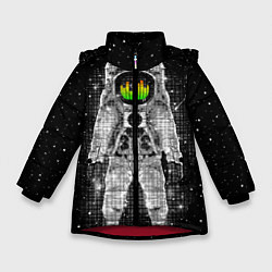 Куртка зимняя для девочки Музыкальный космонавт, цвет: 3D-красный