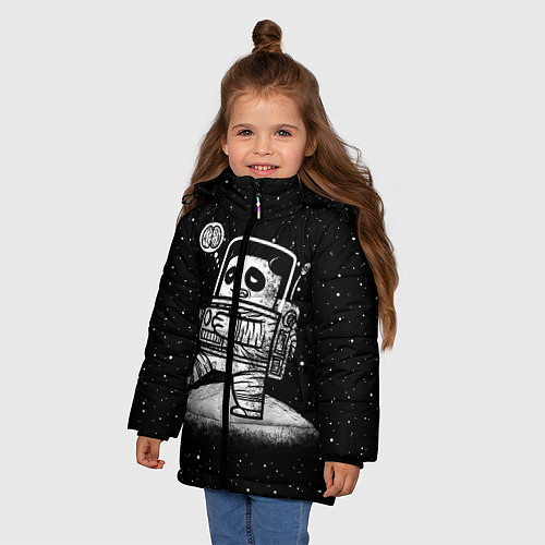 Зимняя куртка для девочки Панда лунатик / 3D-Черный – фото 3
