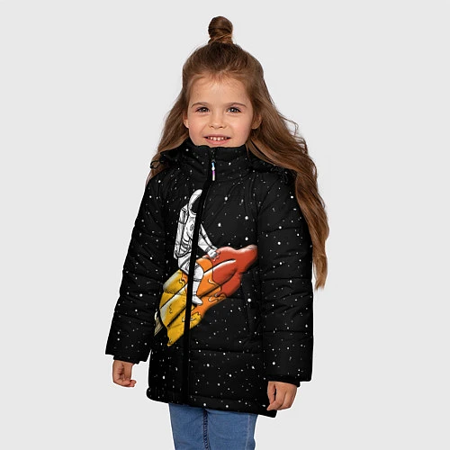 Зимняя куртка для девочки Сладкая ракета / 3D-Черный – фото 3