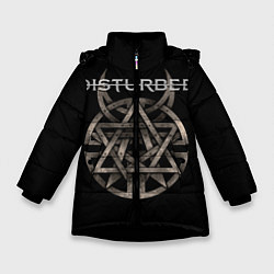Куртка зимняя для девочки Disturbed Logo, цвет: 3D-черный