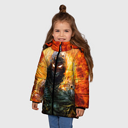 Куртка зимняя для девочки Disturbed: Monster Flame, цвет: 3D-светло-серый — фото 2