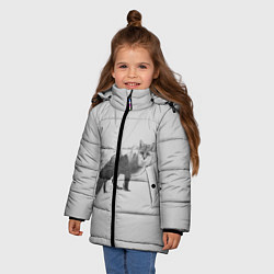 Куртка зимняя для девочки Лесная лиса, цвет: 3D-черный — фото 2