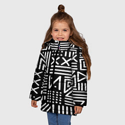 Куртка зимняя для девочки Pattern, цвет: 3D-черный — фото 2