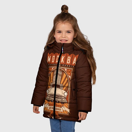Зимняя куртка для девочки Moscow: mother Russia / 3D-Черный – фото 3