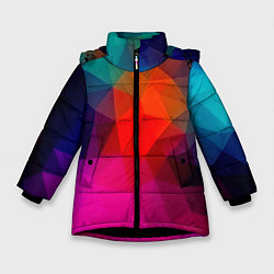 Куртка зимняя для девочки Abstraction, цвет: 3D-черный