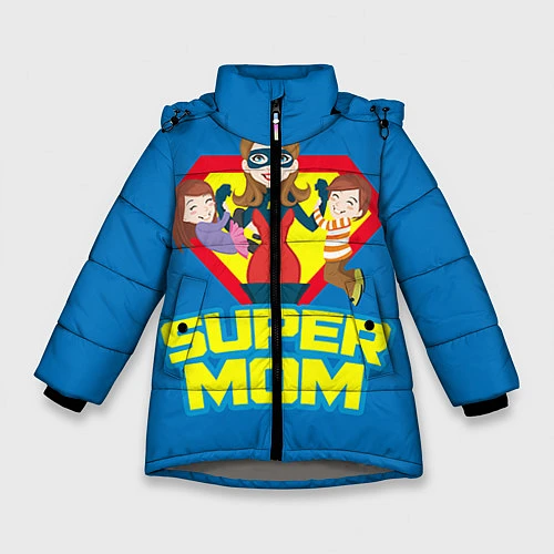 Зимняя куртка для девочки Супермама / 3D-Светло-серый – фото 1
