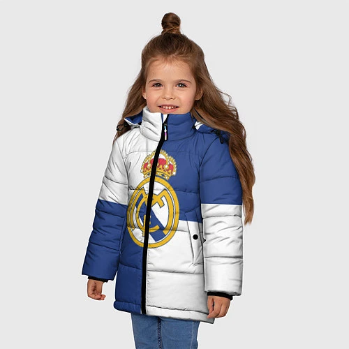 Зимняя куртка для девочки Real Madrid: Blue style / 3D-Черный – фото 3