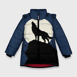 Куртка зимняя для девочки Вой на луну, цвет: 3D-красный