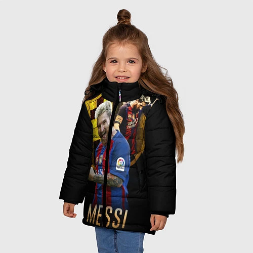 Зимняя куртка для девочки Messi Star / 3D-Черный – фото 3