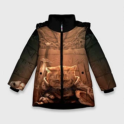 Куртка зимняя для девочки Довакин, цвет: 3D-черный