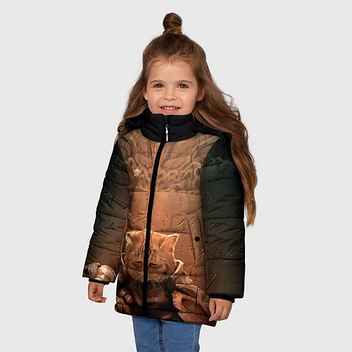 Зимняя куртка для девочки Довакин / 3D-Черный – фото 3