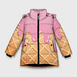 Куртка зимняя для девочки Мороженое Black Milk, цвет: 3D-черный