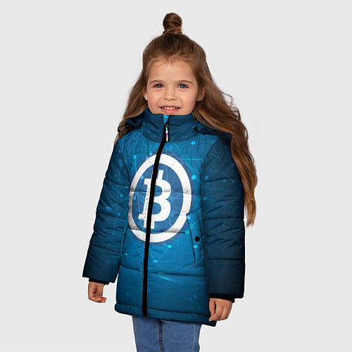 Зимняя куртка для девочки Bitcoin Blue / 3D-Черный – фото 3