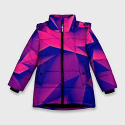Куртка зимняя для девочки Violet polygon, цвет: 3D-черный