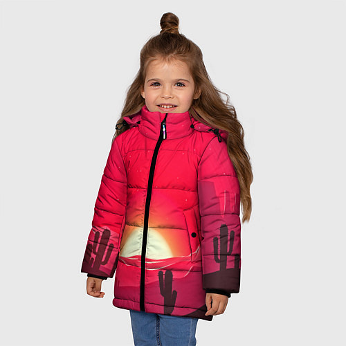 Зимняя куртка для девочки Gorgeous sunset / 3D-Черный – фото 3