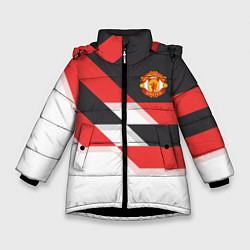 Куртка зимняя для девочки Manchester United: Stipe, цвет: 3D-черный