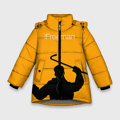 Зимняя куртка для девочки IFreeman / 3D-Светло-серый – фото 1