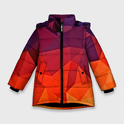 Куртка зимняя для девочки Geometric, цвет: 3D-черный