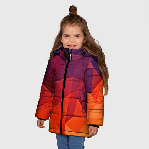 Зимняя куртка для девочки Geometric / 3D-Черный – фото 3