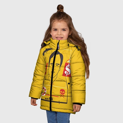 Зимняя куртка для девочки Квентин Тарантино / 3D-Черный – фото 3