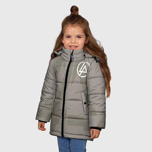 Зимняя куртка для девочки Linkin Park: Grey style / 3D-Черный – фото 3