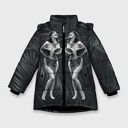 Куртка зимняя для девочки Bjork, цвет: 3D-черный