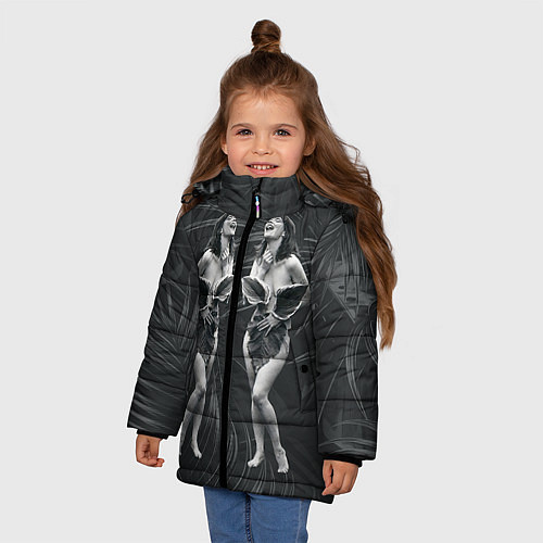 Зимняя куртка для девочки Bjork / 3D-Черный – фото 3