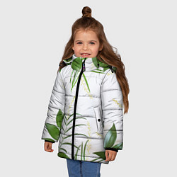 Куртка зимняя для девочки Растительность, цвет: 3D-черный — фото 2