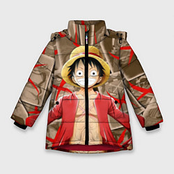 Куртка зимняя для девочки Ван-Пис, цвет: 3D-красный
