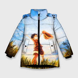 Куртка зимняя для девочки Ван-Пис, цвет: 3D-черный