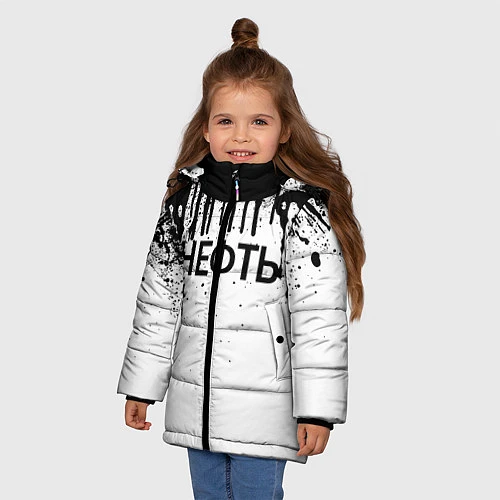 Зимняя куртка для девочки Нефть / 3D-Черный – фото 3