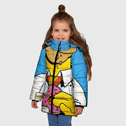 Куртка зимняя для девочки Homer with donut, цвет: 3D-светло-серый — фото 2