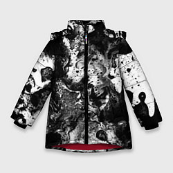 Куртка зимняя для девочки Чёрная краска, цвет: 3D-красный