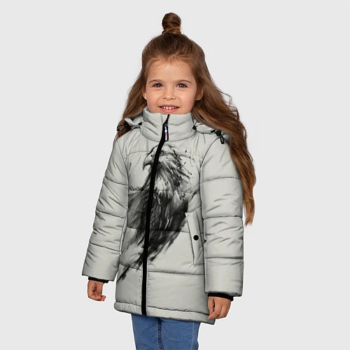 Зимняя куртка для девочки Дикий орел / 3D-Черный – фото 3