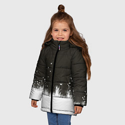 Куртка зимняя для девочки Ночная полянка, цвет: 3D-черный — фото 2
