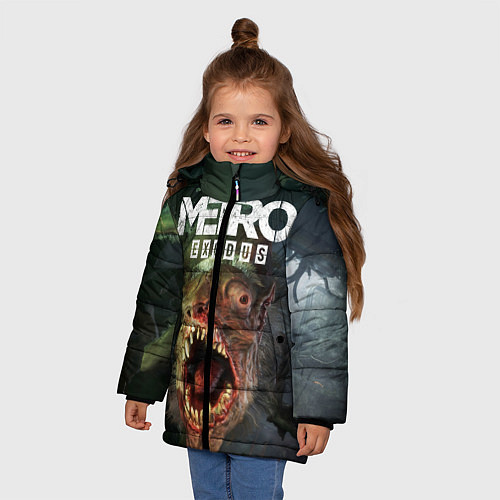 Зимняя куртка для девочки Metro Exodus / 3D-Черный – фото 3