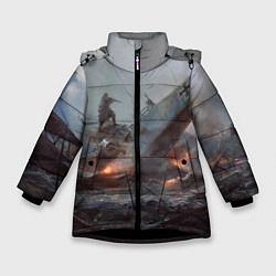Куртка зимняя для девочки Battlefield: Plan A, цвет: 3D-черный