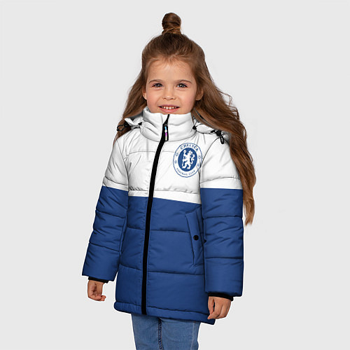 Зимняя куртка для девочки Chelsea FC: Light Blue / 3D-Красный – фото 3