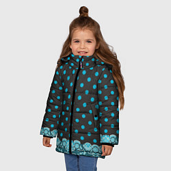 Куртка зимняя для девочки Имитация кружева, цвет: 3D-черный — фото 2