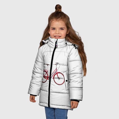 Зимняя куртка для девочки Велосипед / 3D-Черный – фото 3